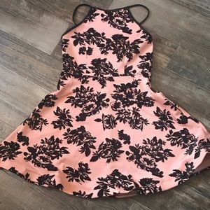 Pink Black Rose Dress
